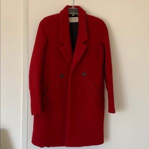 Zara Coat in Red. Size S.